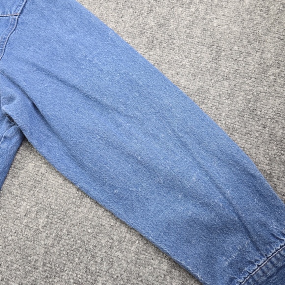 Vintage Wrangler Mens Large Distressed Denim Pearl Snap Western Shirt - Picture 5 of 7